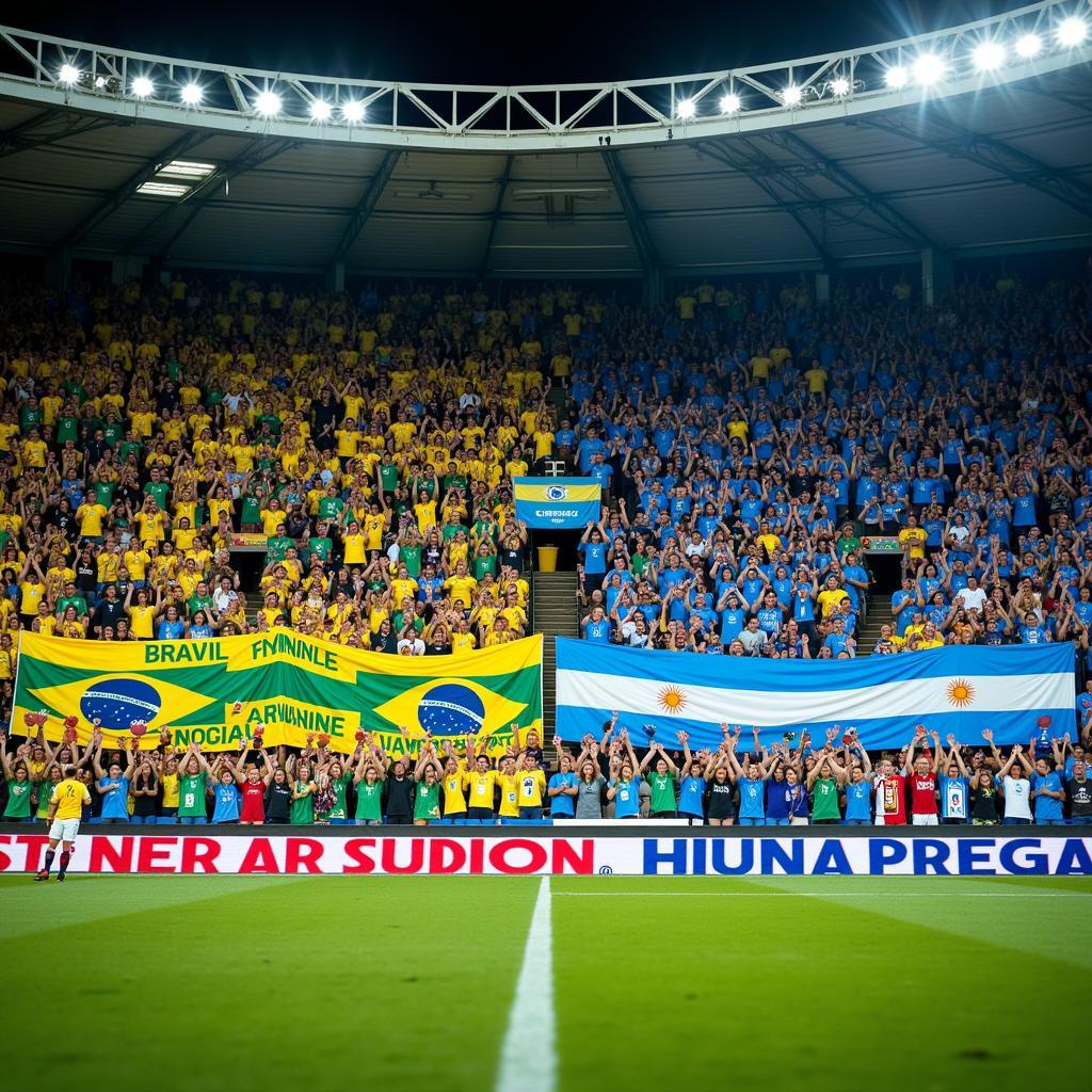 Brazil and Argentina fans showcase their passion during a heated derby