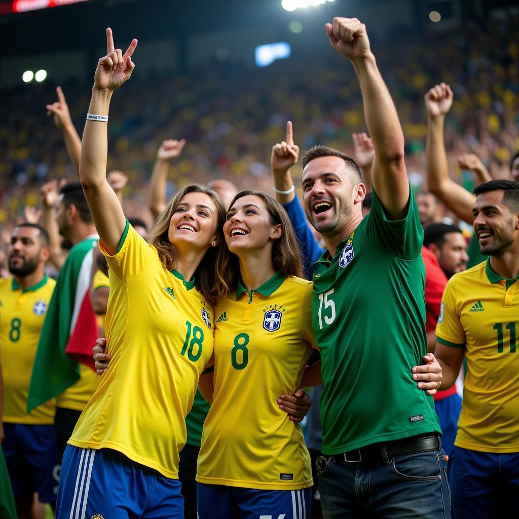 Brazil vs Mexico Fans Celebrating