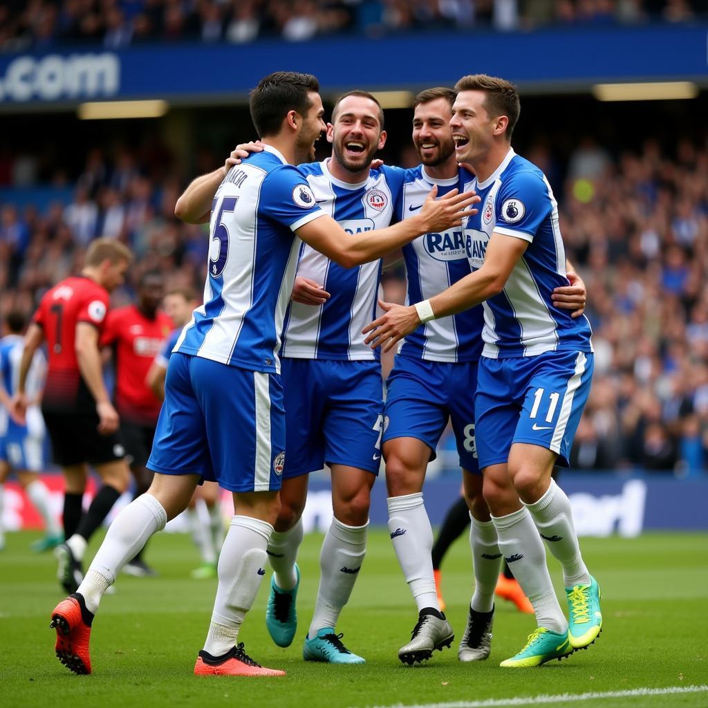 Brighton Players Celebrating a Goal