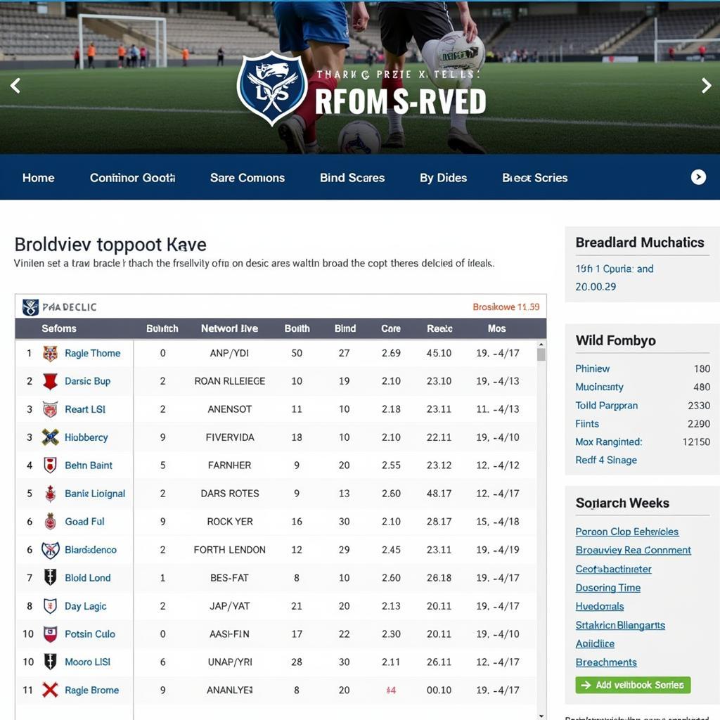 Broadview FC Live Scores Website