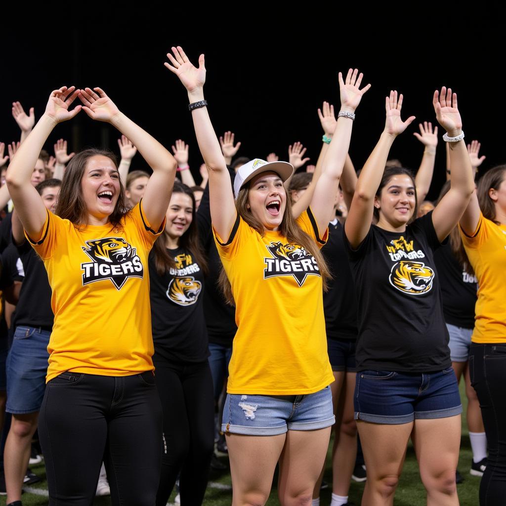 Broken Arrow Tiger Football Fans Celebrating a Victory