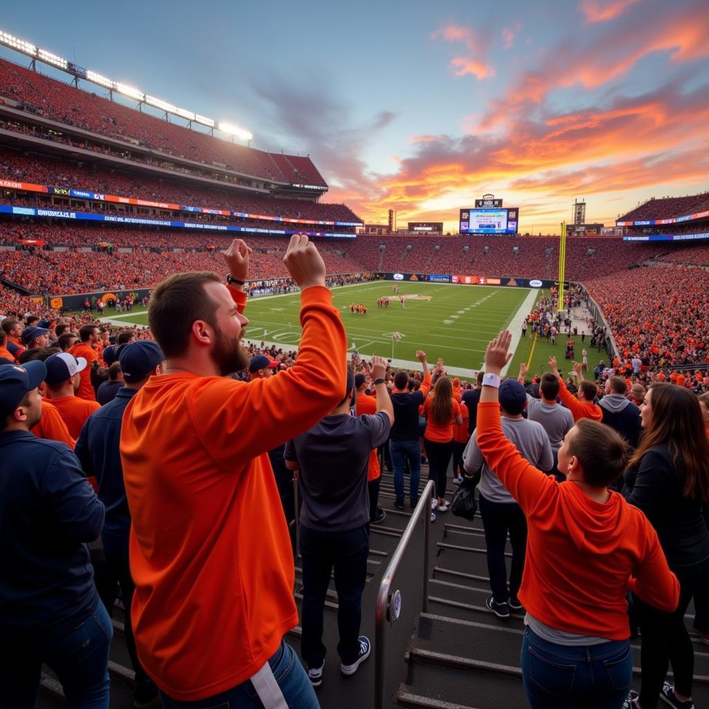 Broncos Fans Cheering at Stadium