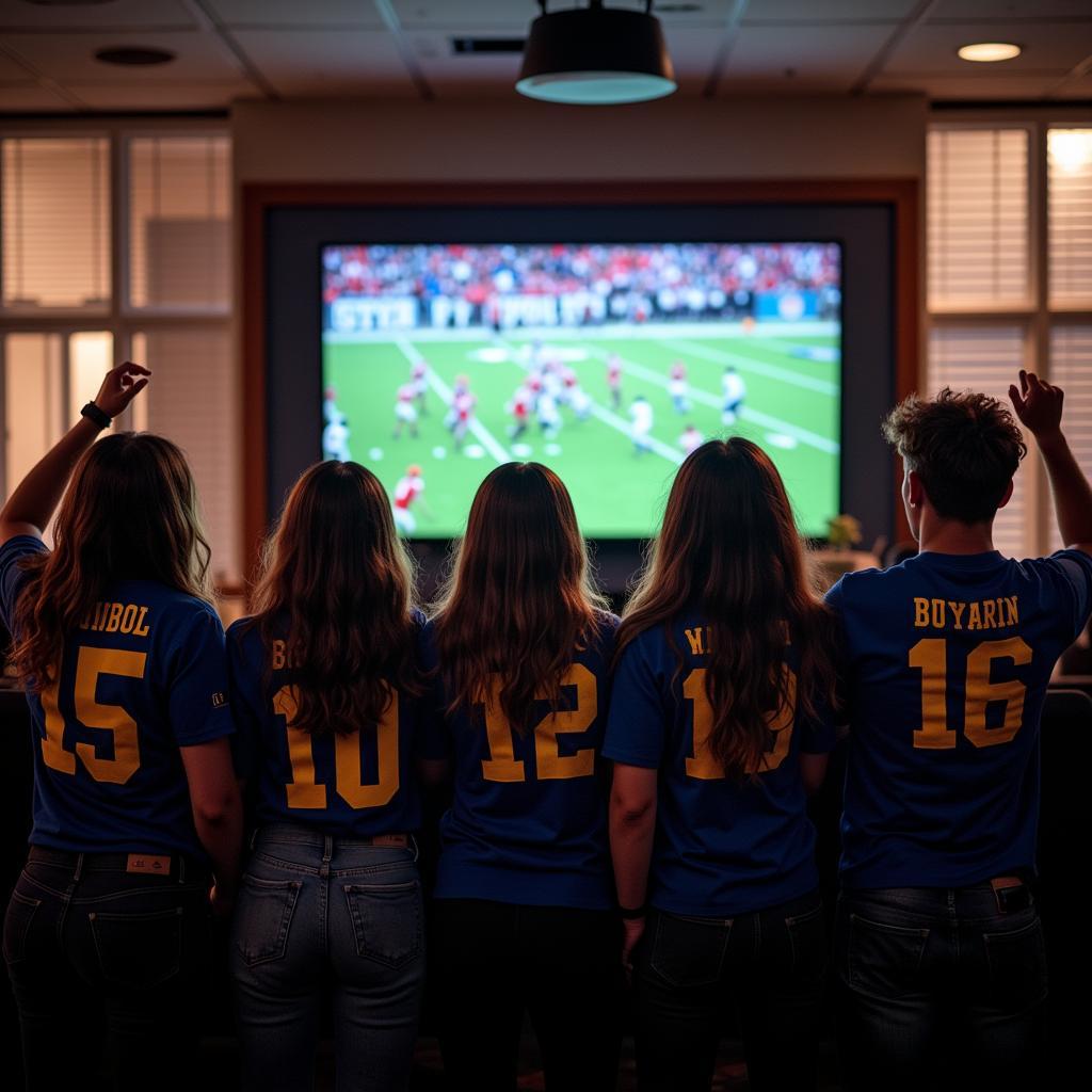 Brunswick High Football Fans Watching Live Stream