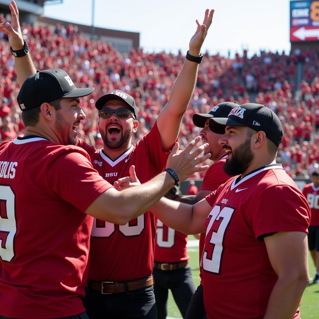 BSU Football Fans Celebrating