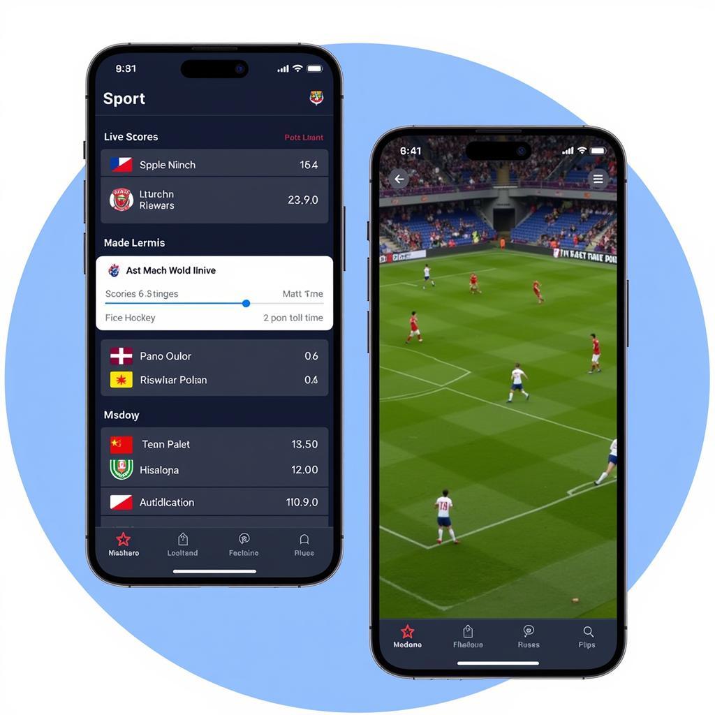 BT Sport App Live Scores Interface