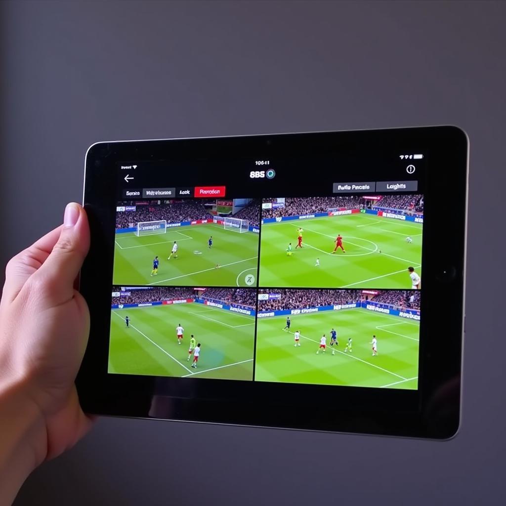 BT Sport App on Tablet with Multiple Screens