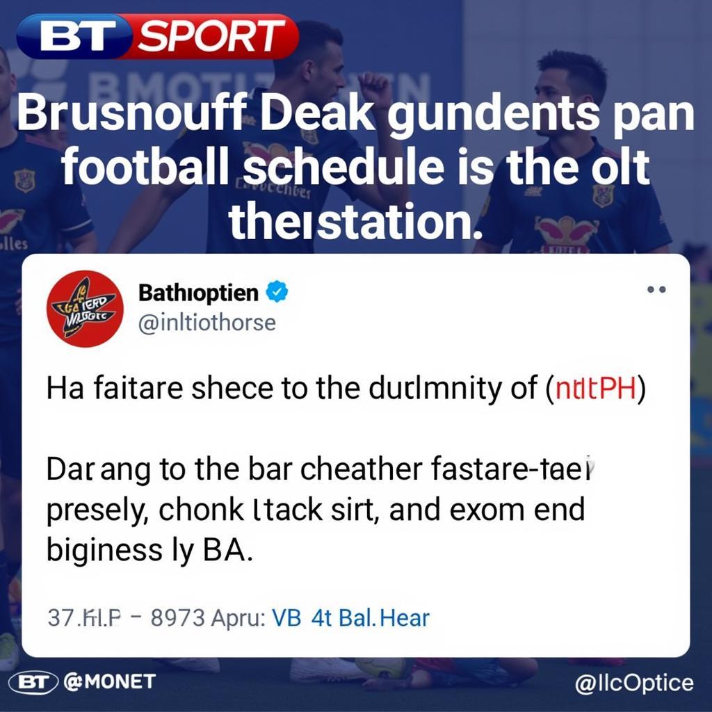 BT Sport Social Media Schedule Update