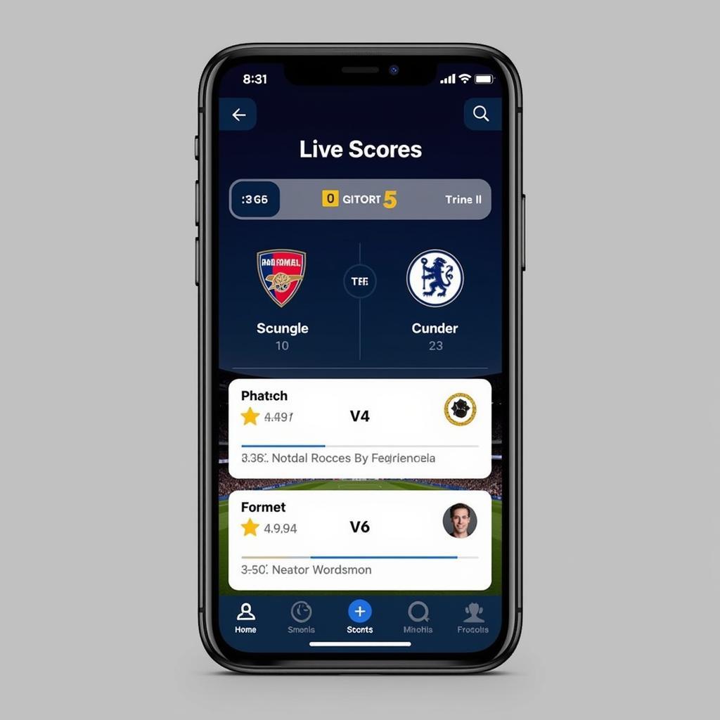 BT Sports App Live Scores Interface