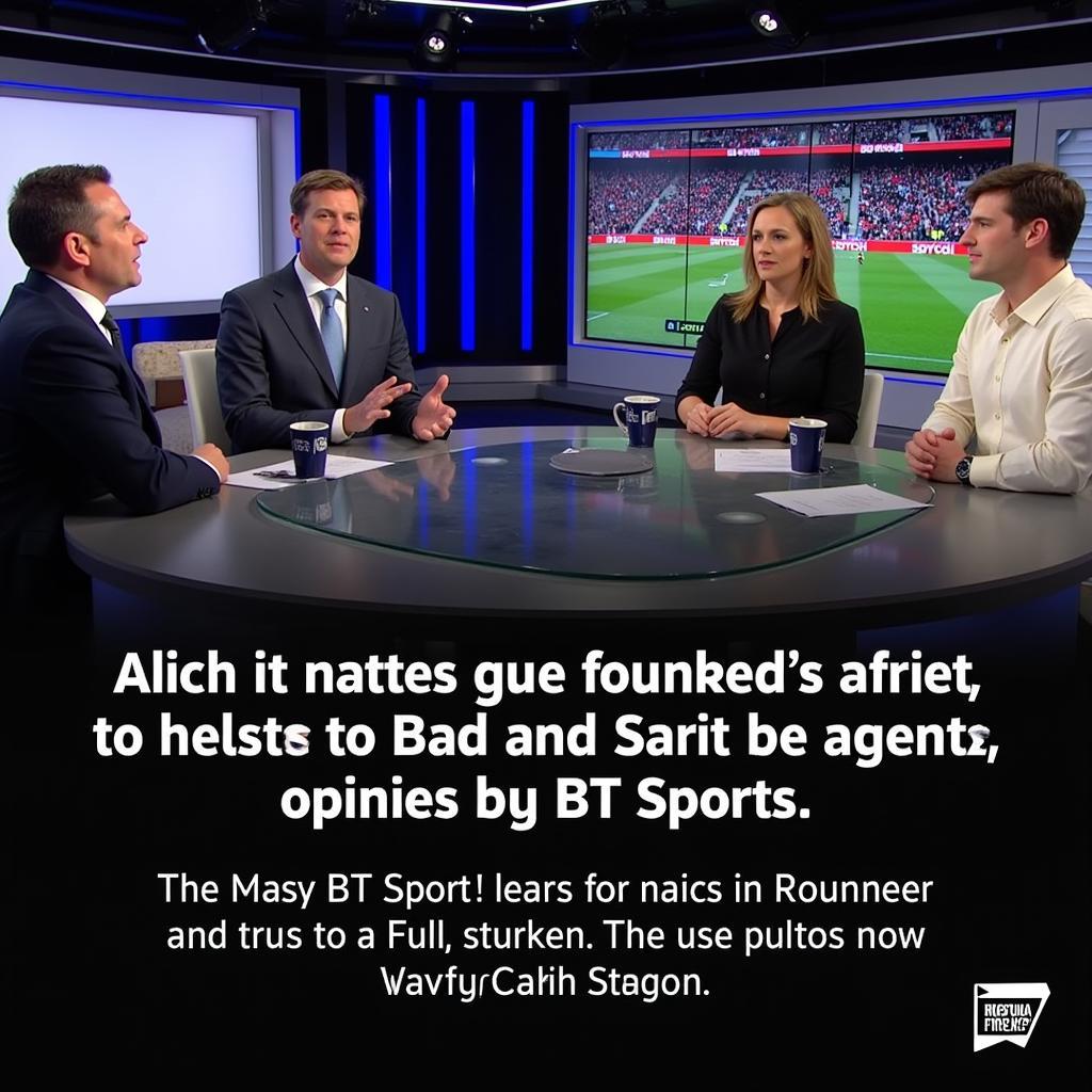 BT Sports studio with pundits analyzing a football match during the 2017-18 season