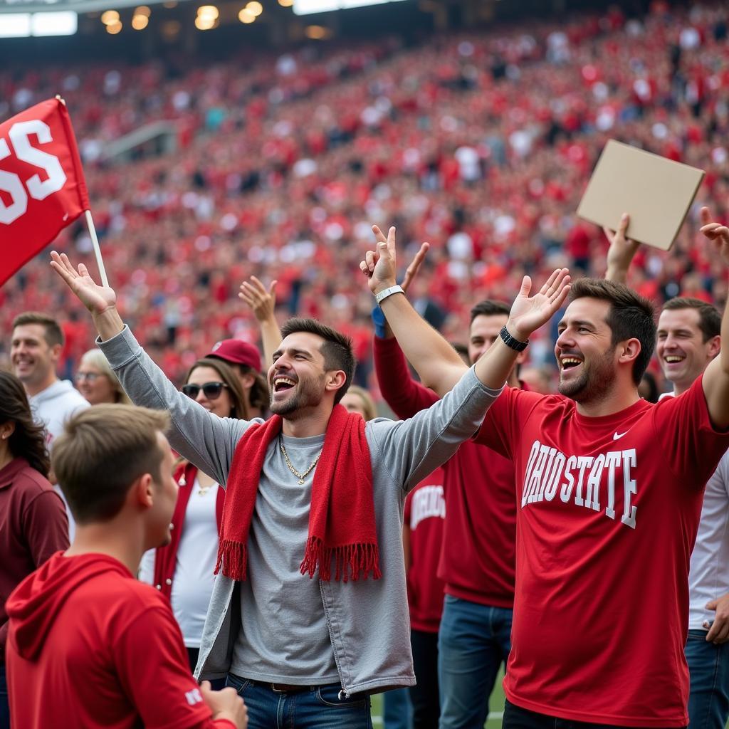 Buckeyes Fans Cheering at a Live Game