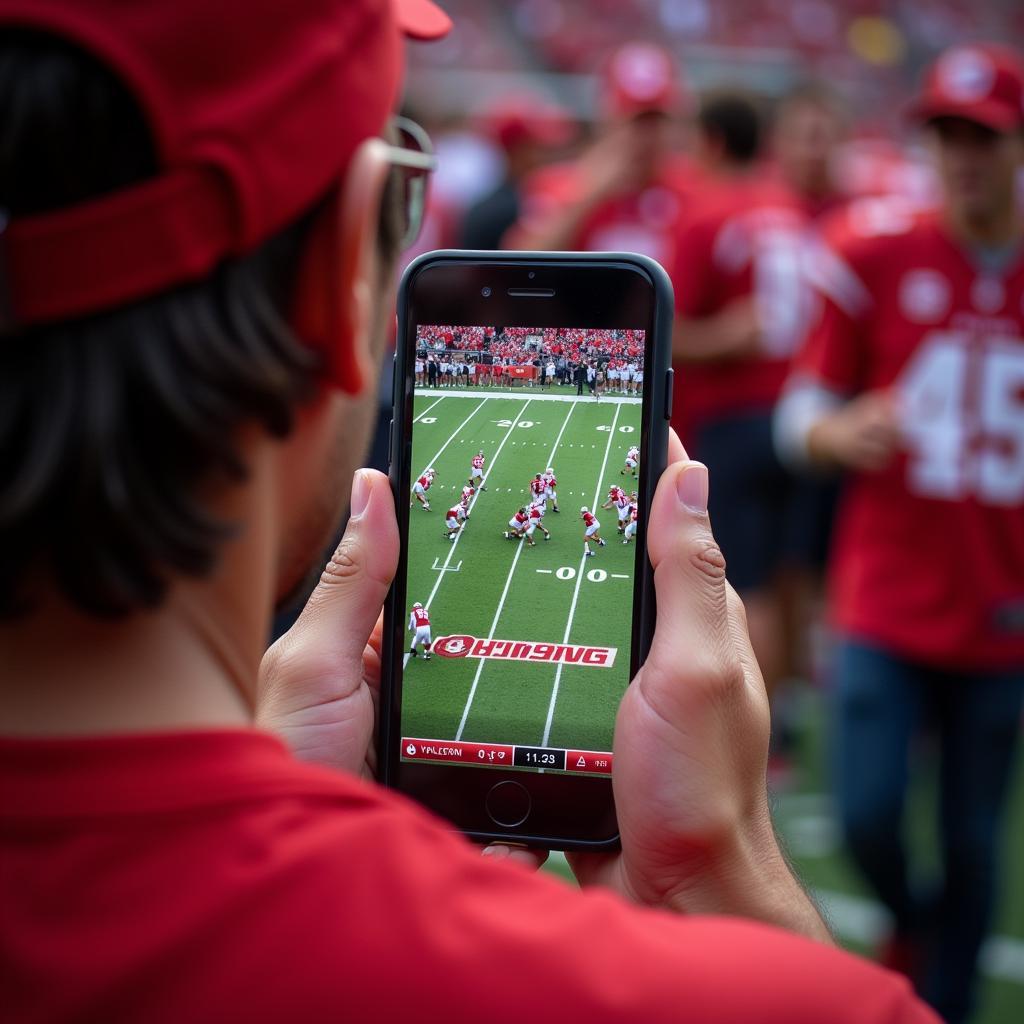 Streaming Buckeyes Game on Phone