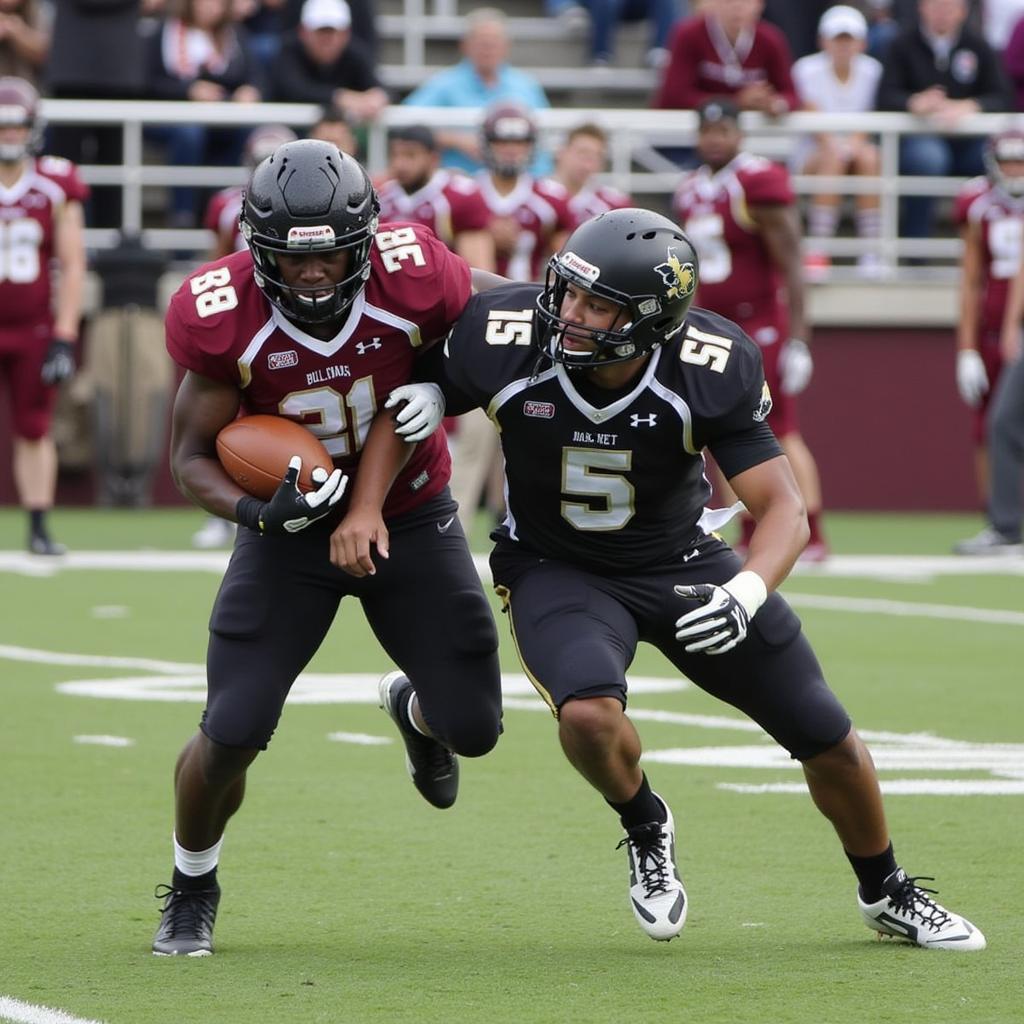 Burnet Bulldogs Football Players in Action on the Field