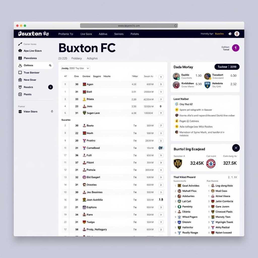 Buxton FC live score on a website