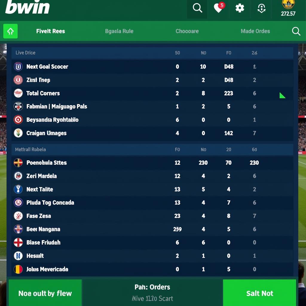 bwin Live Betting Interface