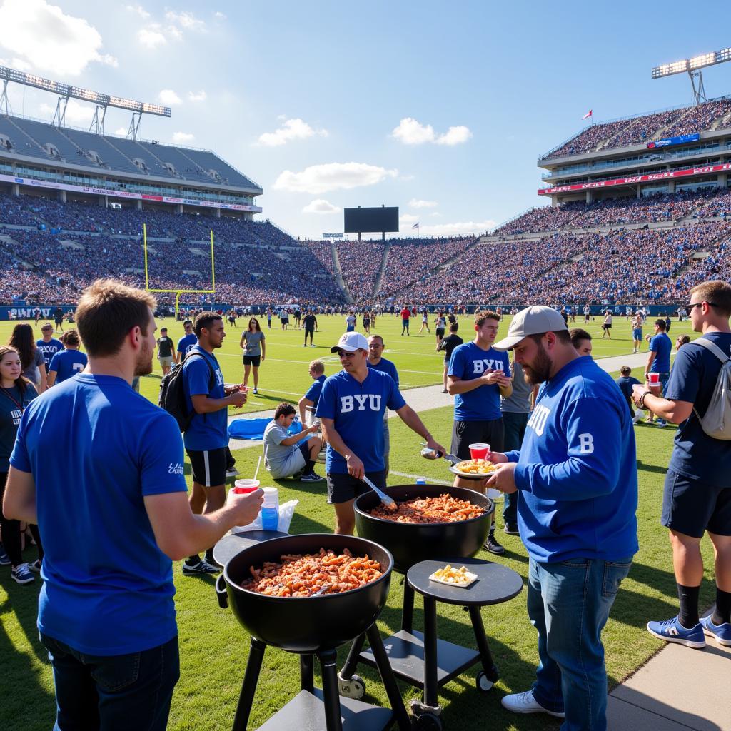 BYU Football Tailgate Party Atmosphere