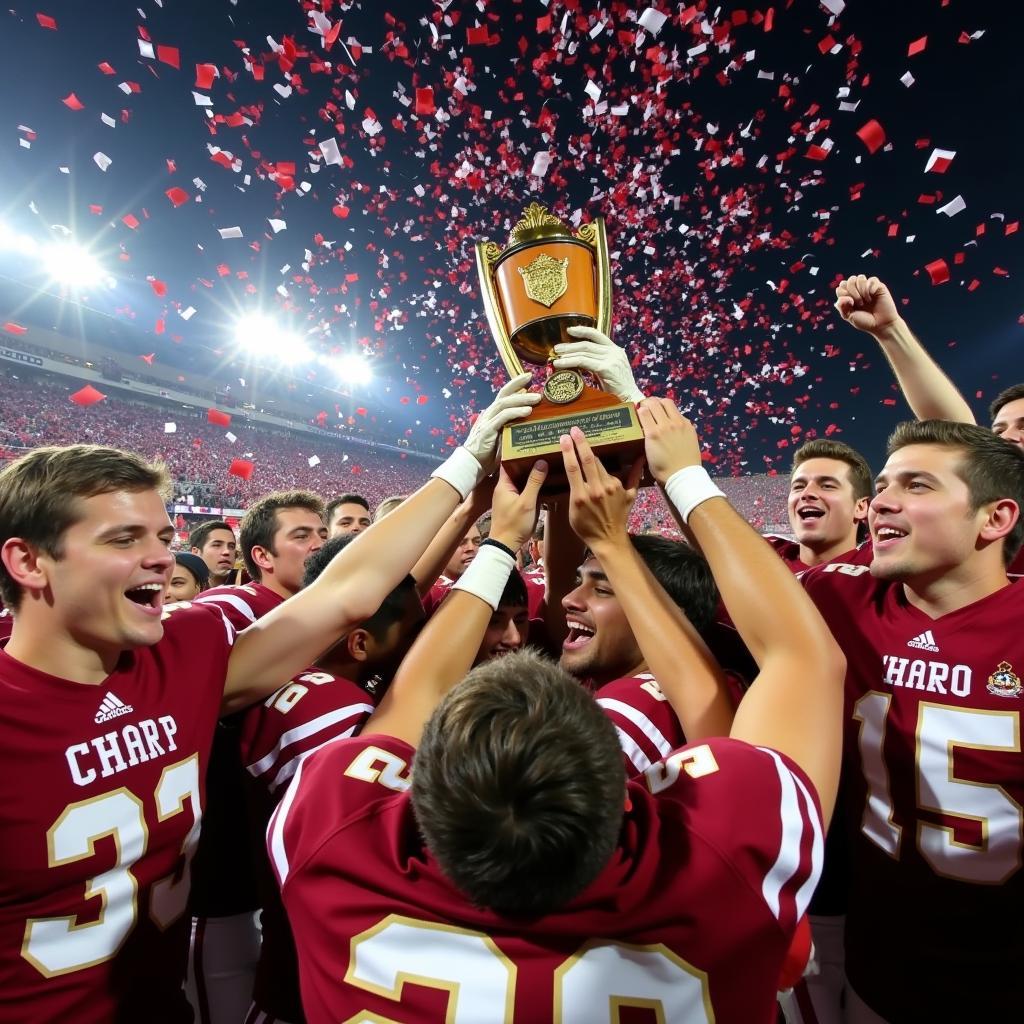 Winning Team Celebrates at the CA State Football Championship