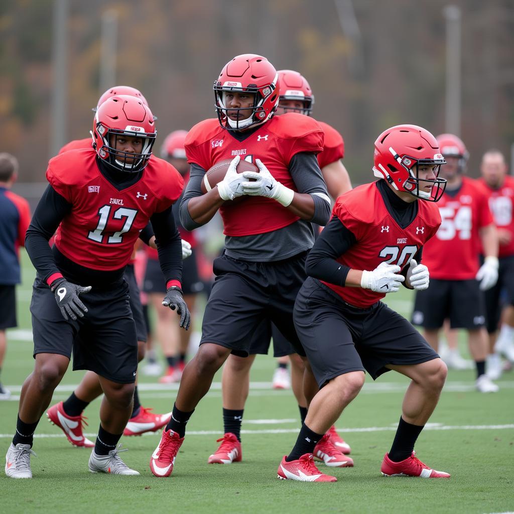 Cabell Midland Football Players Training