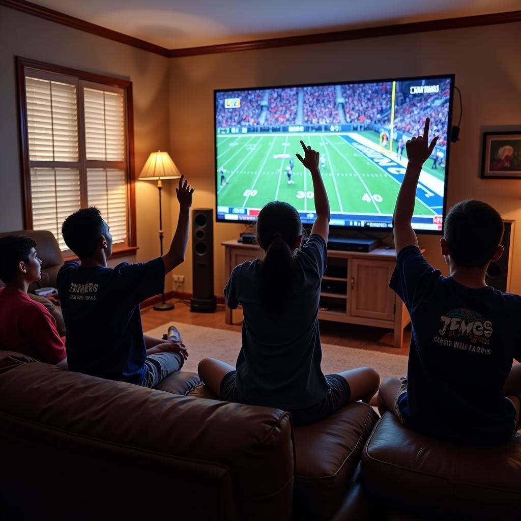 Caddo Mills Football Fans Watching Live Stream