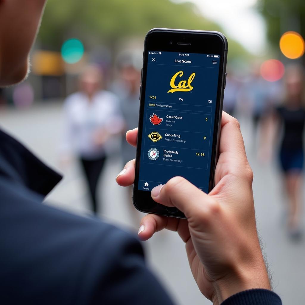 Checking Cal Bears Football Live Score on a Mobile App