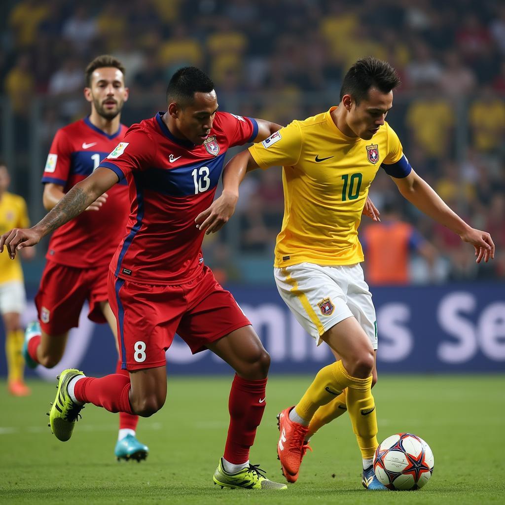 Cambodia and Malaysia in a historic football match