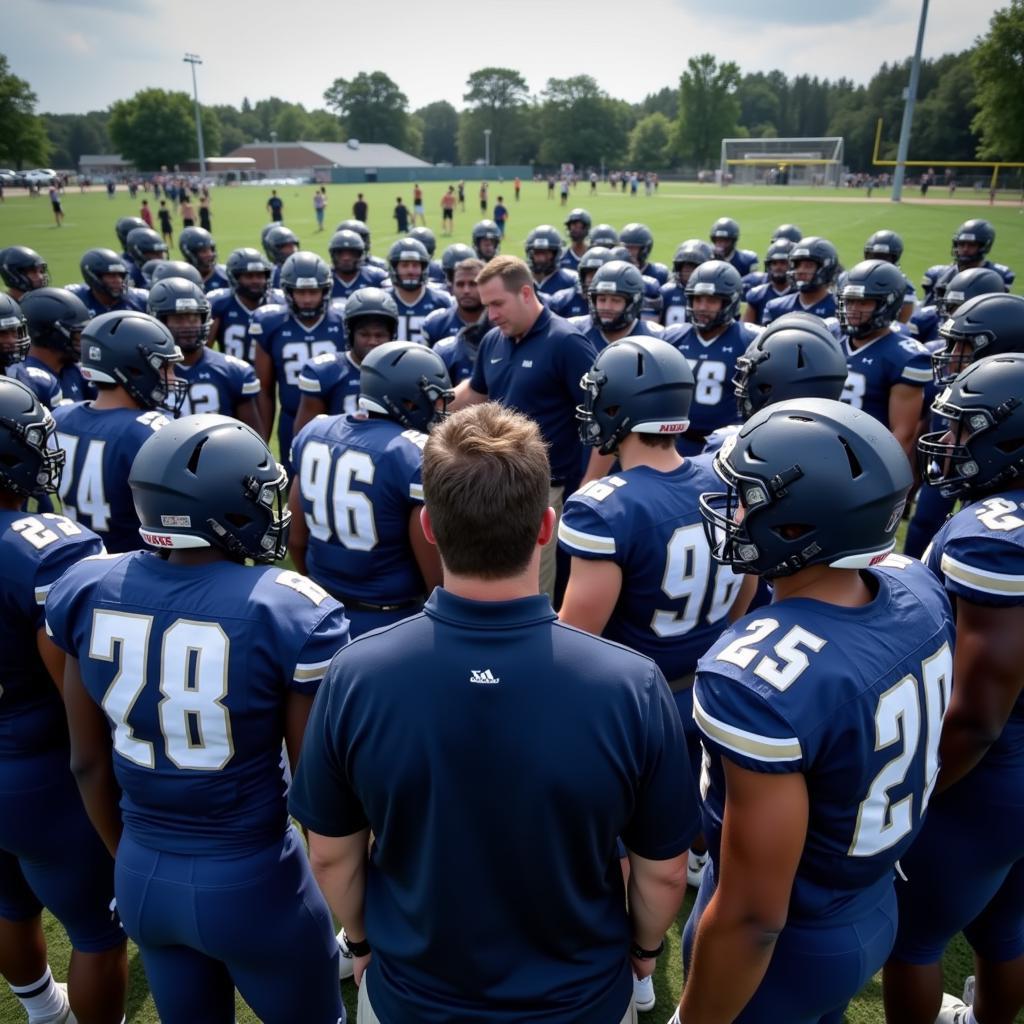 Camden County High School Football Team Huddle