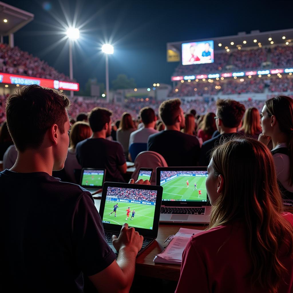 Fans watching Canal Football Club live stream on various devices