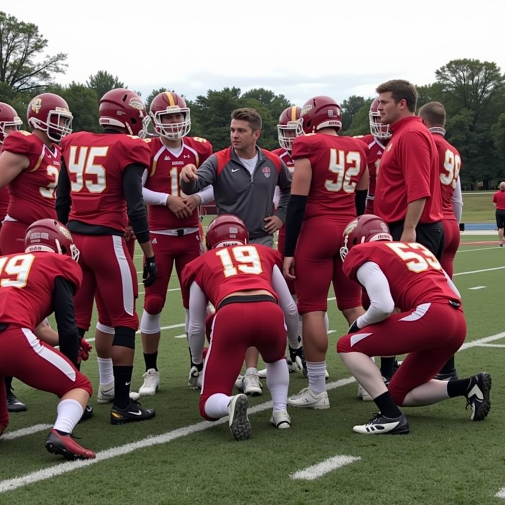 Canandaigua Braves Football Team Huddle