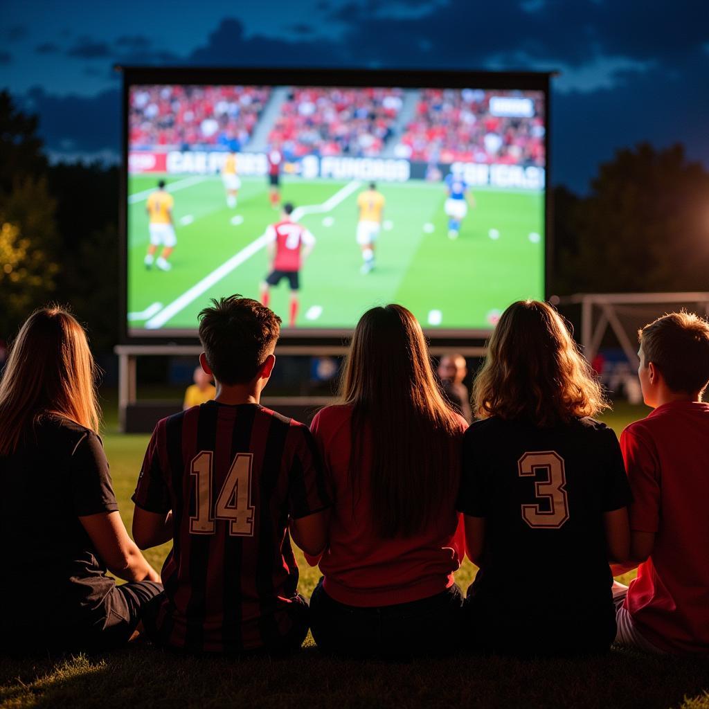 Carl Junction Football Fans Watching Live Stream Together