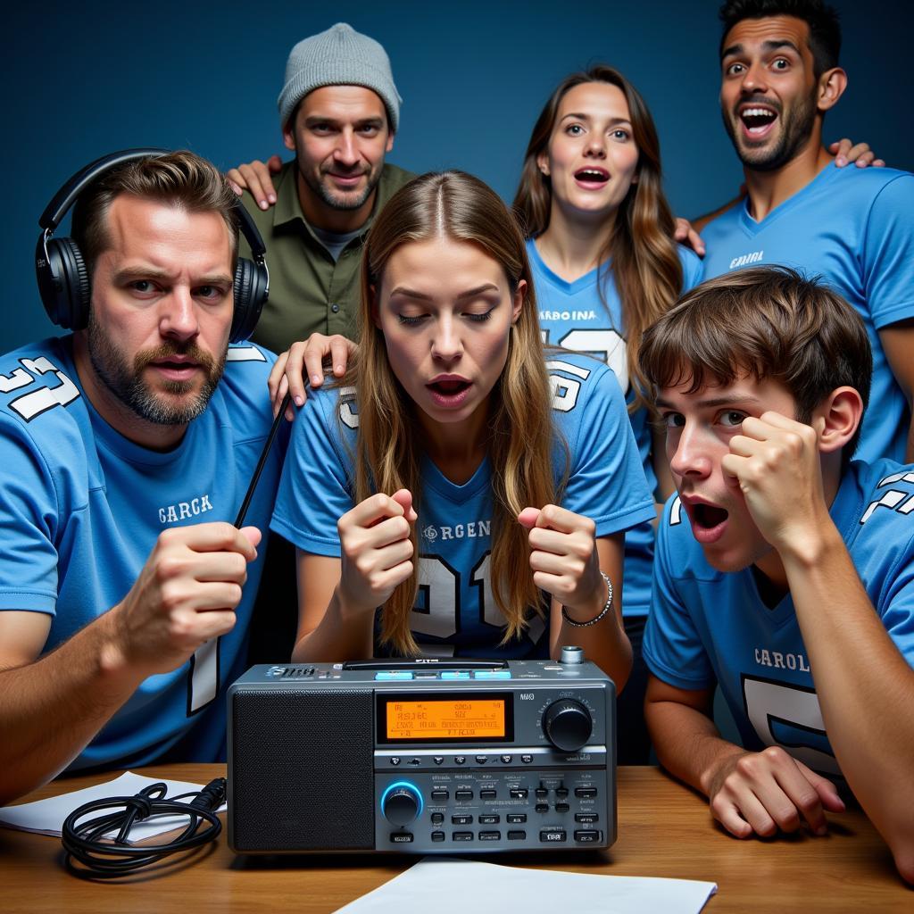 Carolina Football Fans Listening on Radio