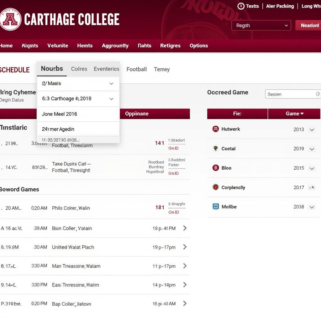 Carthage Firebirds Football Schedule