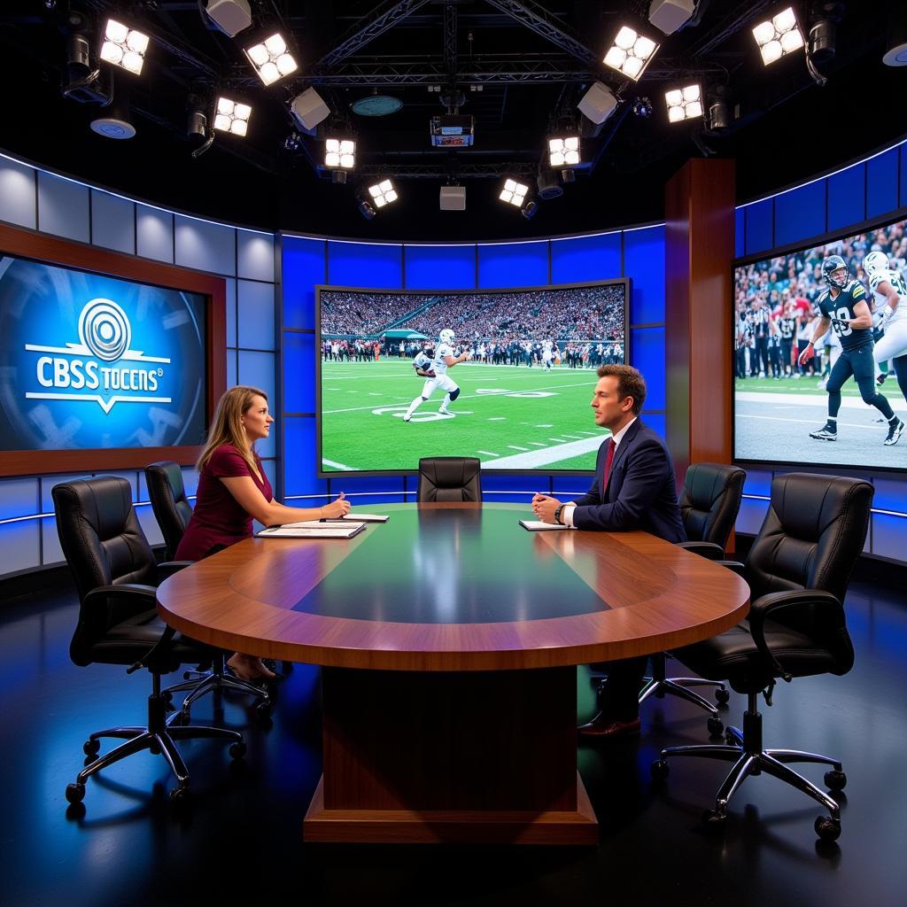 CBS Sports Studio During Live Football Coverage