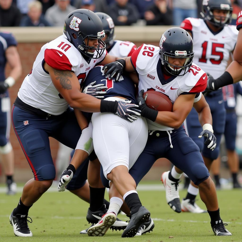 Central Catholic Football Players in Action During a Live Streamed Game