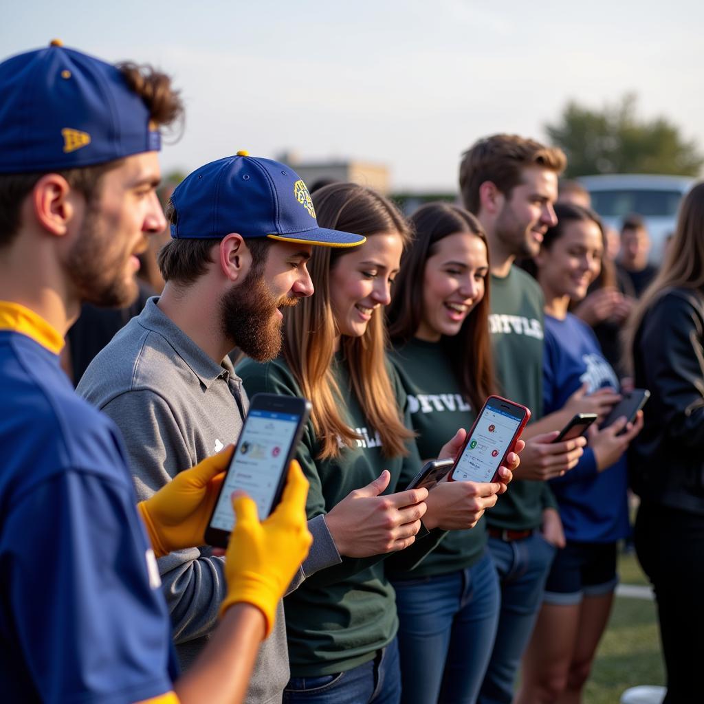 Central Valley Fans Checking Live Scores