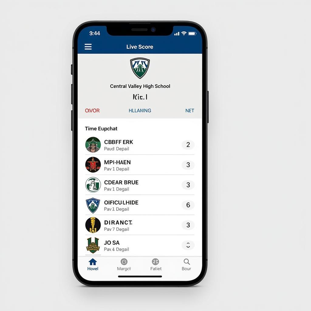 Central Valley High School Football Live Scores on a Mobile App