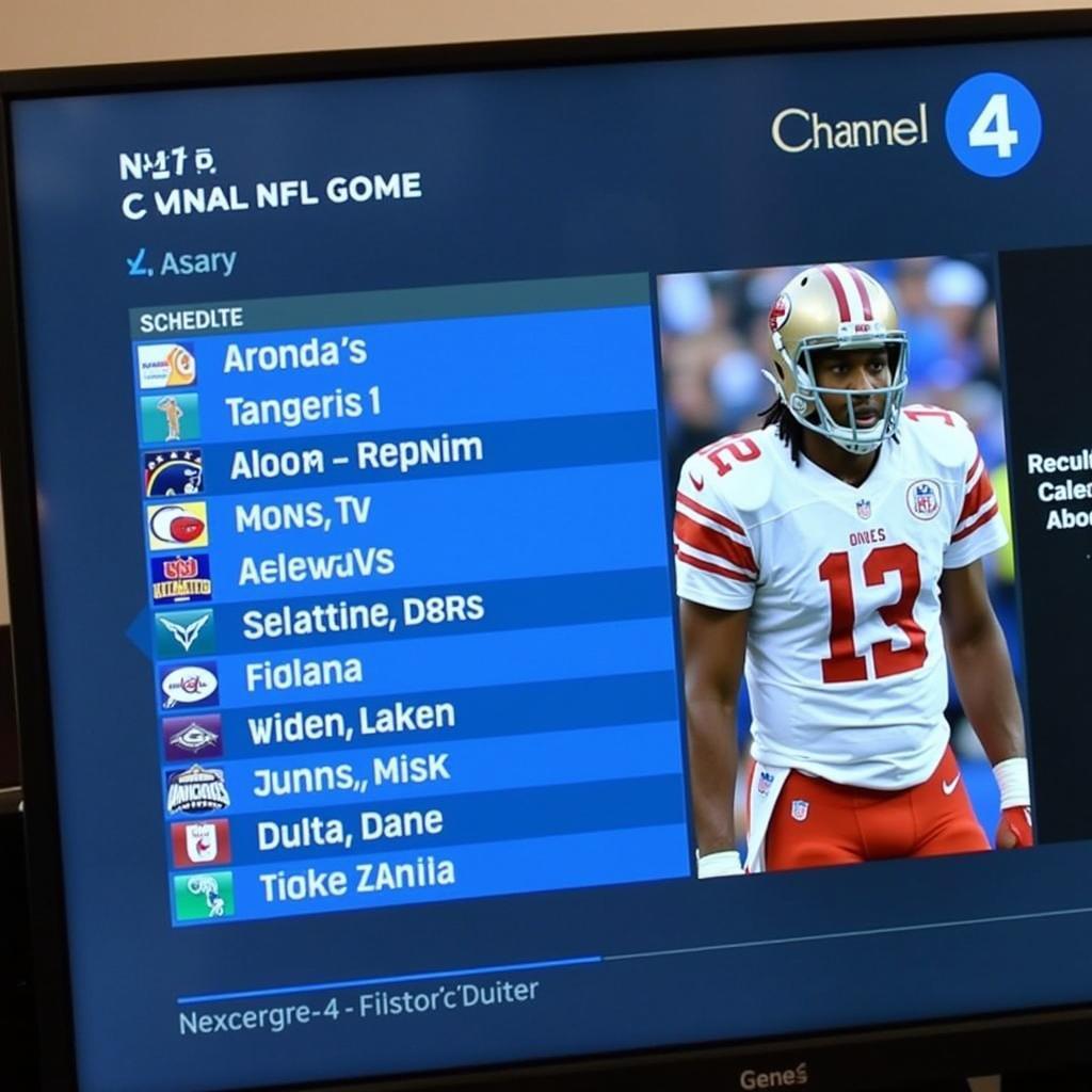 Channel 4 TV Guide NFL Listings