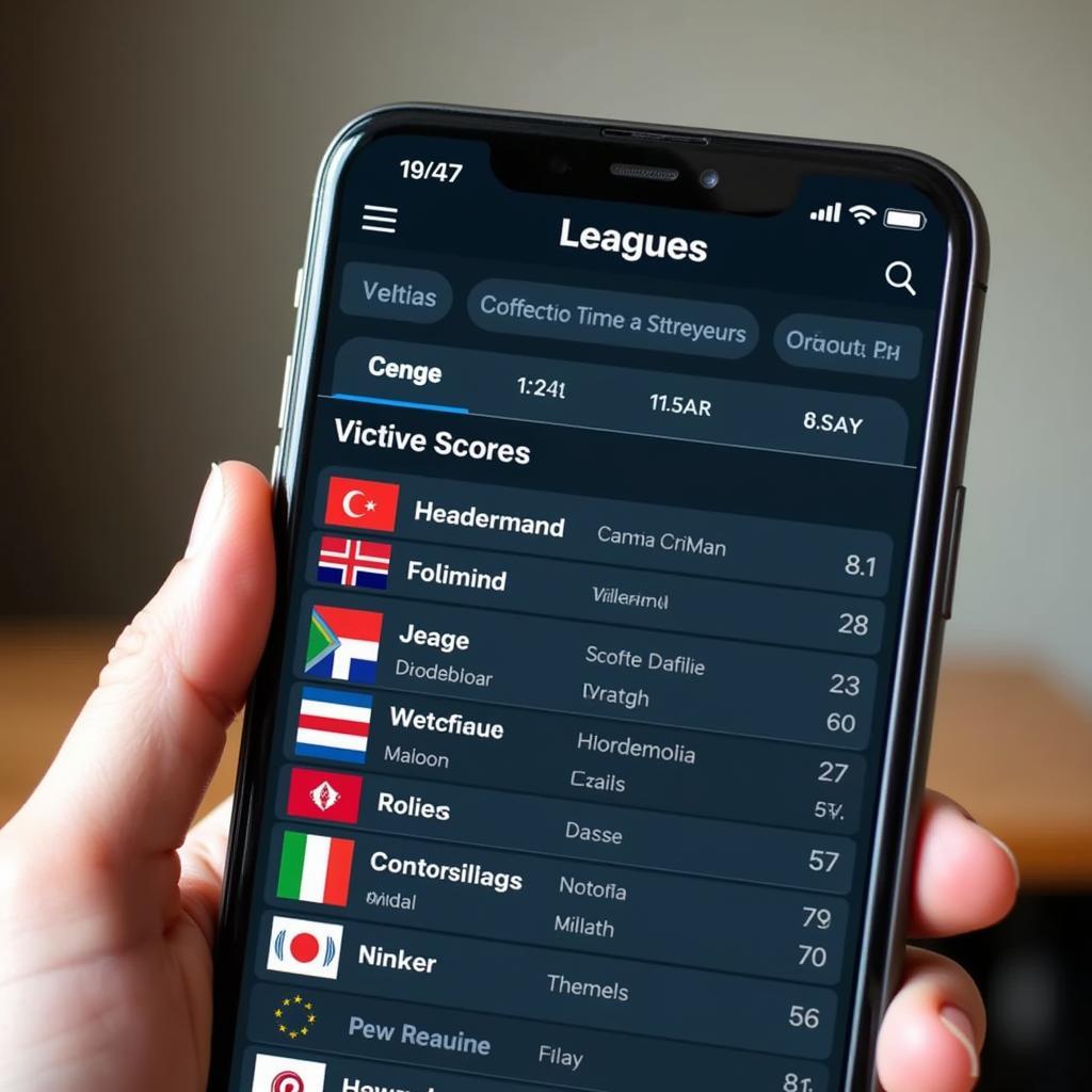 Fan checking live scores on mobile