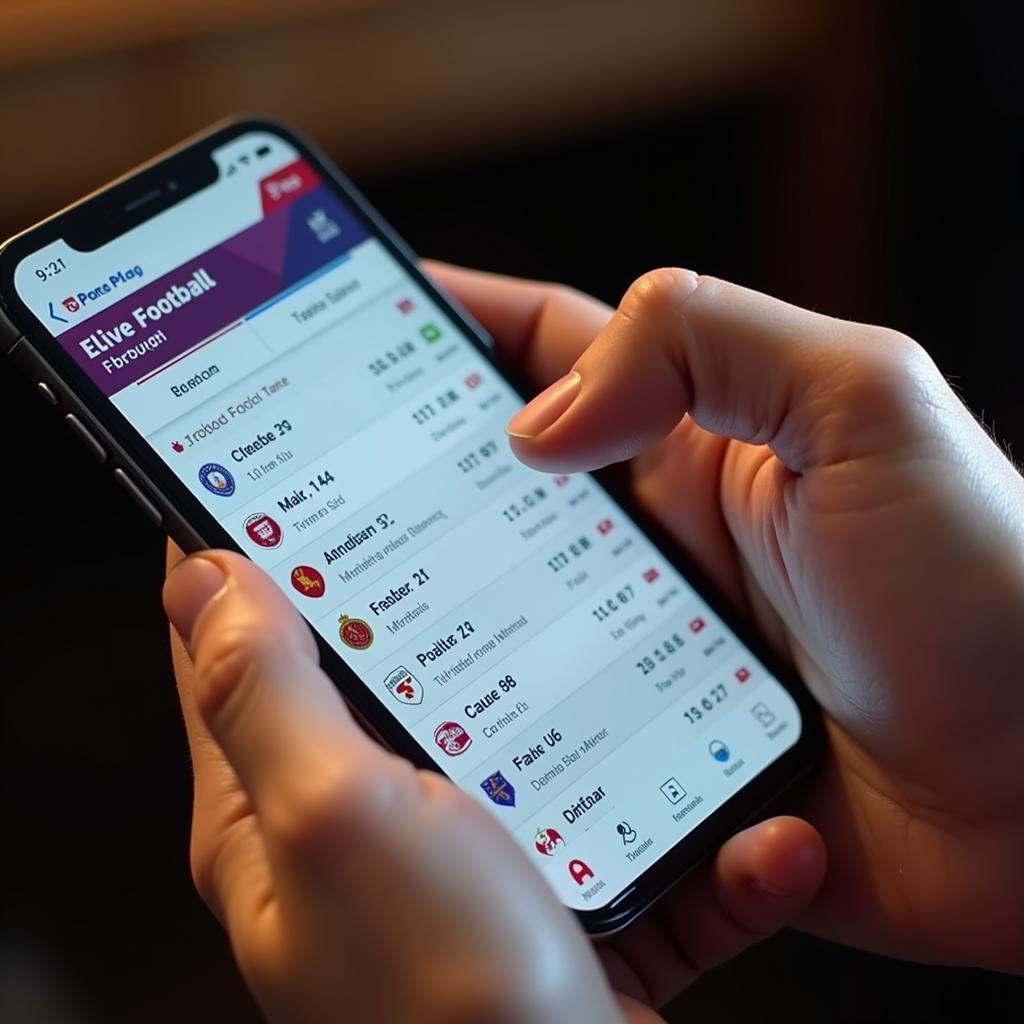 Checking Football Live Scores on Smartphone