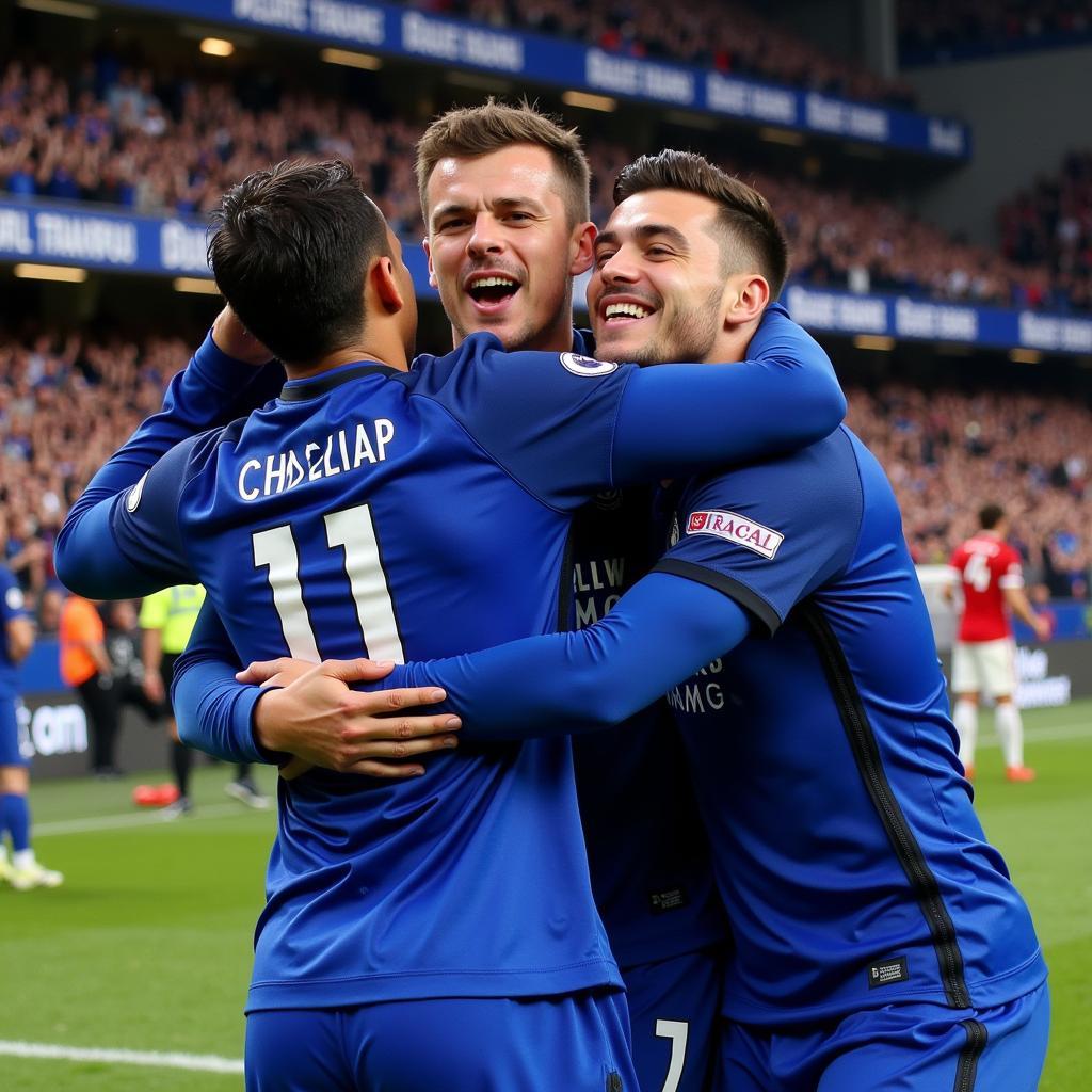 Chelsea Players Celebrating a Goal