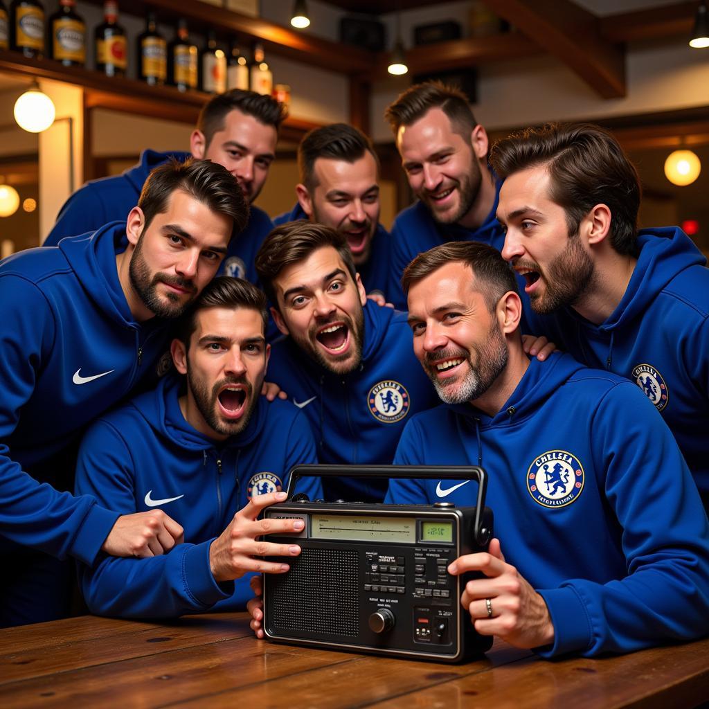 Chelsea Fans Listening to Live Radio