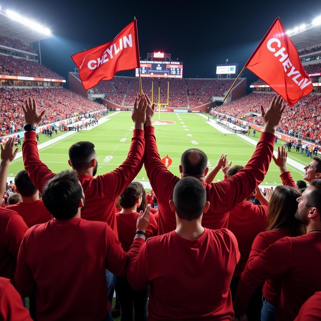 Cheylin Football Fans Celebrating a Victory in the Stadium