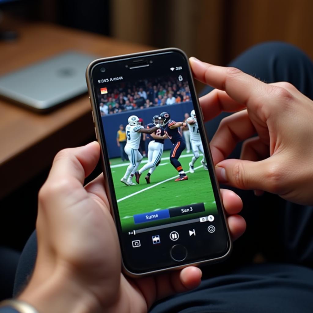 Chicago Bears Game on Mobile Device