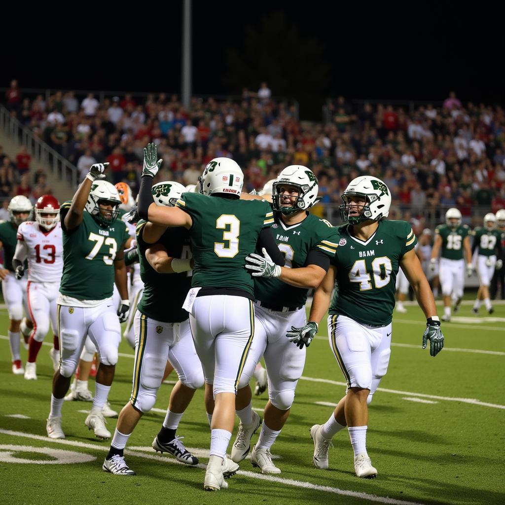 Chisago Lakes Football Team Celebrates a Touchdown