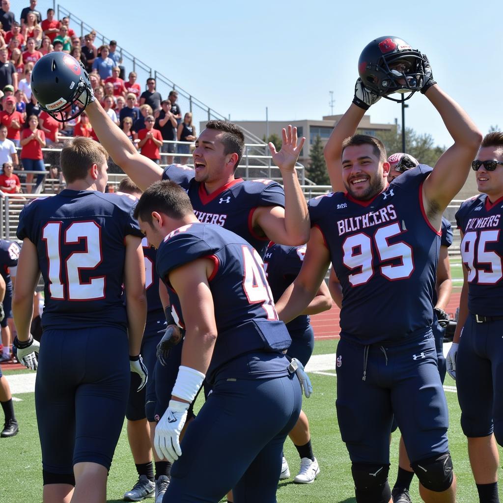 Christian Brothers High School Football Team Celebrates a Victory