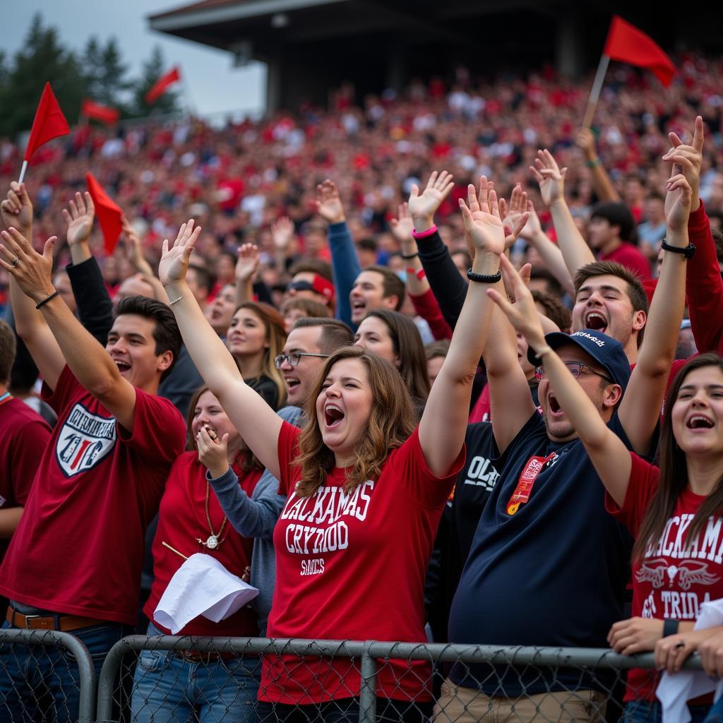 Clackamas High School Football Fans Celebrating a Touchdown