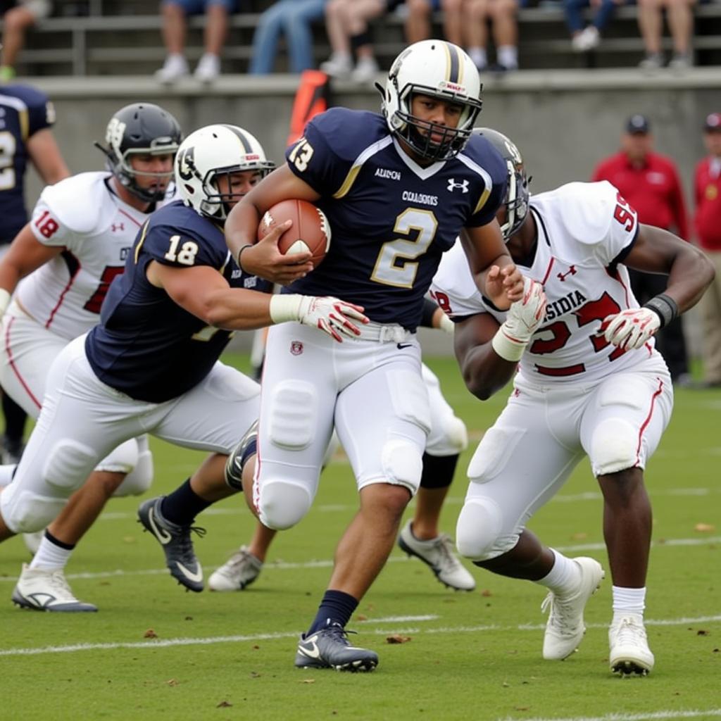 Clackamas High School Football Player Running with the Ball