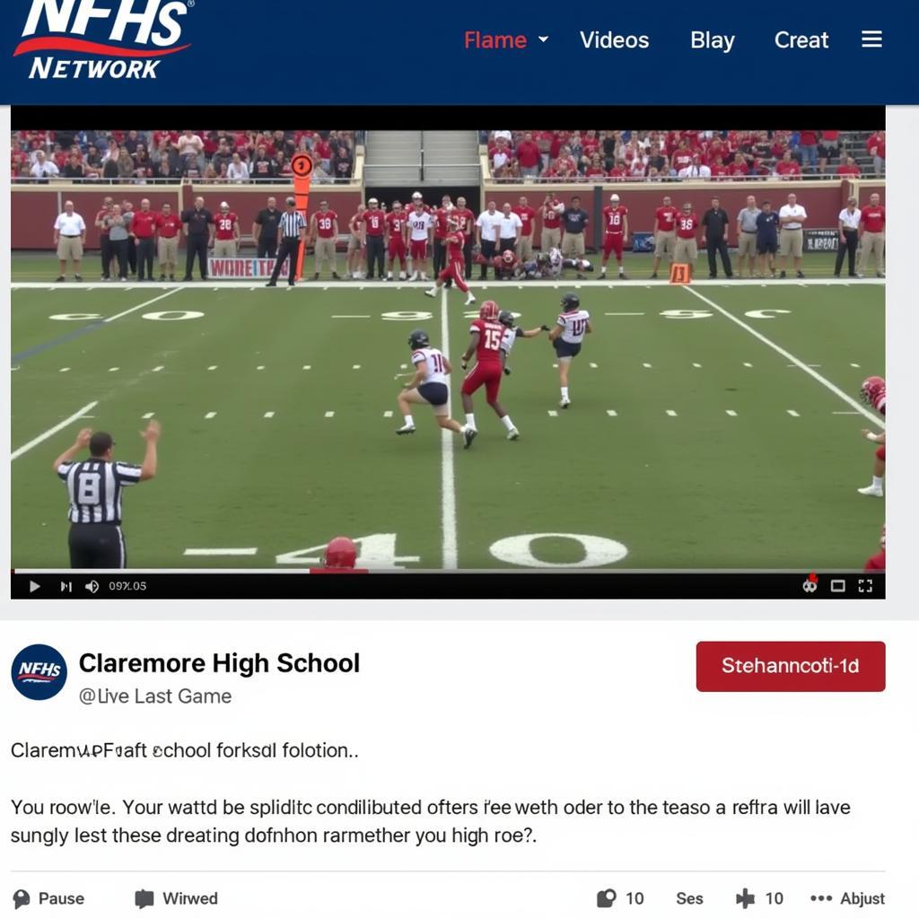 Claremore Football Live Stream on NFHS Network