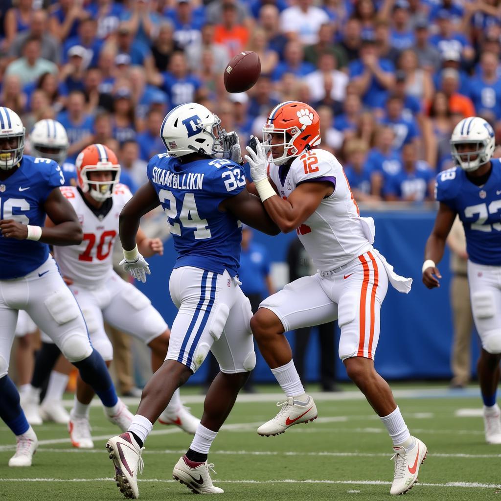 Clemson Duke Football Live Action on the Field