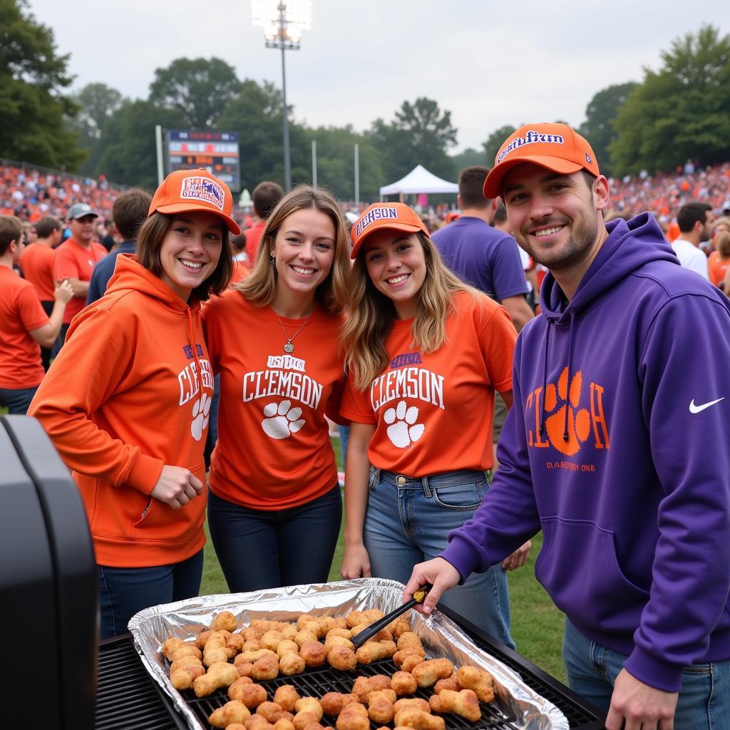 Clemson Fans Tailgating Before Tonight's Game