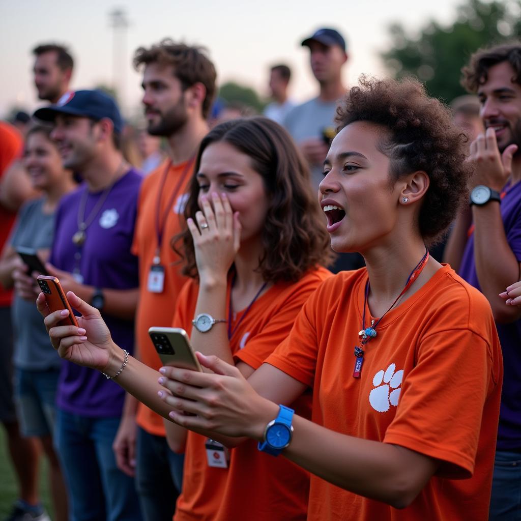 Clemson Fans Watching Game Live