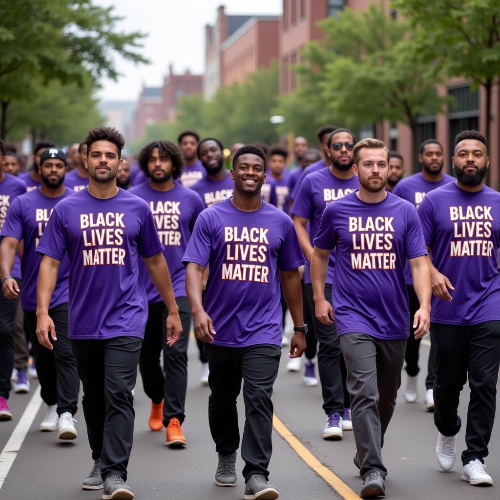 Clemson football team marching for Black Lives Matter